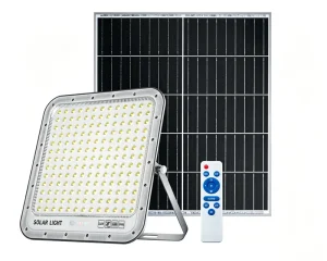 60W Solar Flood Light Outdoor 700LM 8000K Cool White Security Lamp with Remote 6Ah Battery 16H Working Time Aluminum Case