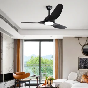 64 Inch Nordic Style Ceiling Fan with Light 6-Speed Silent Motor for Living Room Bedroom