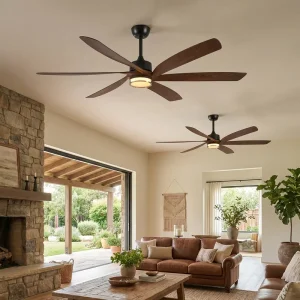 64 in Smart White Ceiling Fan LED Light 6-Blade WiFi App Remote Control DC Motor 100% Copper Motor Outdoor