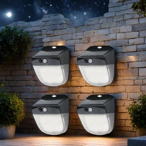 68 LED Outdoor Waterproof Solar Wall Lamp LED Garden Lights with Motion Sensor and Flood Lights Pathways IP65 Rated Plastic