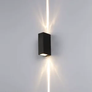 6W Modern Led Lamp Black Shell Beam Light Waterproof Wall Light and Outdoor Nightlight up and Down Wall Lights for Home