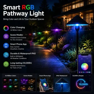 6W Umbrella Shaped LED Bollard Light IP65 Aluminum Waterproof For Garden Pathway Landscape