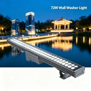 72W DMX RGB LED Wall Washer DC24V IP65 30/45/60° Lens 1m Outdoor Light Bar