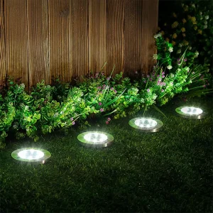 8 LED Solar Powered Underground Ground Lights IP65 Waterproof for Garden Lawn Pathway