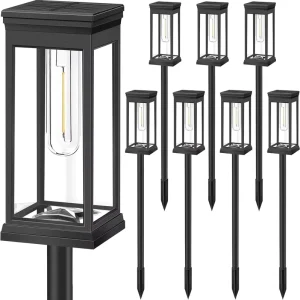 8Pack Outdoor Solar LED Tungsten Garden Light IP44 Waterproof Warm White Brightest Decorative Vintage Classic Lamp Battery CE