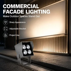 8W Square LED Wall Washer Spot Lamp with U-Shaped Bracket Adjustable Mounting Angle Outdoor Facade Light W65