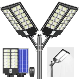 960 LED Beads IP65 ABS Solar Street Light 240 Wide Angle 2400 Sq.ft Coverage For Yard Driveway Garden