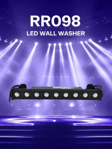 9pcs 10W RGBW 4-in-1 LED Waterproof Wall Washer DMX512 RDM Sound Activated Ra90 6000K Stage Lighting for Disco