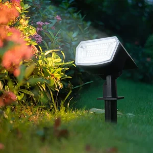 ABS Solar Powered LED Garden Lawn Yard Tree Light, Water Resistant, Warm Light with RGB Option