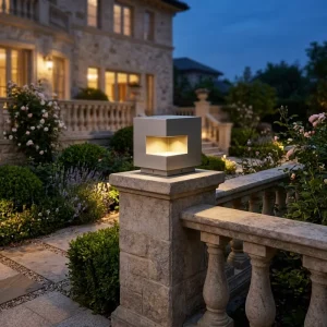 AC Battery IP65 Waterproof 7W LED Floor Standing Garden Pillar Light Stainless Steel 80lm/W 3000K-5000K