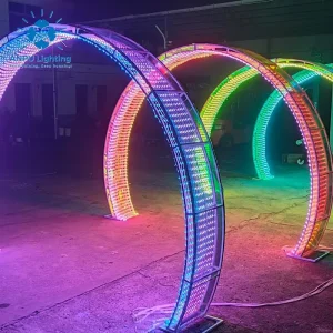 ANPU Lighting LED Rainbow Arch Tunnel IP65 Waterproof Light Archway Outdoor Commercial Wedding Ramadan Christmas Event