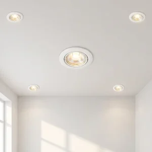 Adjustable 12W LED White Recessed Spotlight Modern Indoor Outdoor Ceiling Light for Living Room