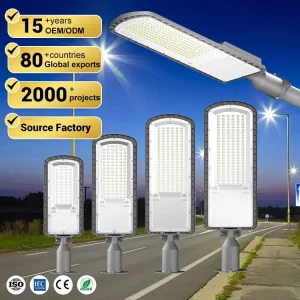 Adjustable Angle Electric Road Lamp Streetlight Outdoor Waterproof IP66 Aluminum 50W 100W 150W 200W LED Street Light
