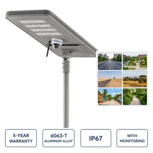 All In One LED Solar Street Light With Security Camera IP67 Waterproof 5-Year Warranty Outdoor Street Lamp