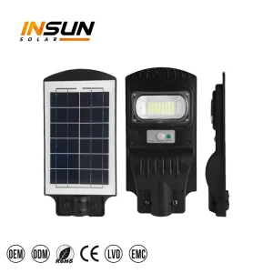All in One 50W to 250W Solar LED Street Lamp with ABS DC Power Supply IP65/66 for Outdoor Use in Roads Landscapes Gardens