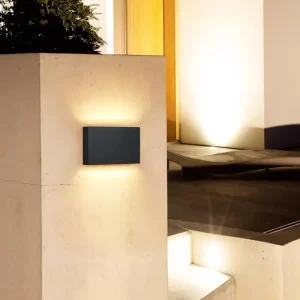 Aluminum Body Rectangular Black Wall Light LED Waterproof Outdoor Up And Down Lighting Garden Landscape Light
