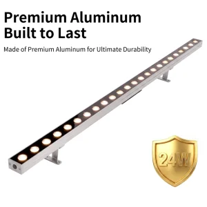 Aluminum LED Wall Washer Light Extruded Heat Sink IP66 RGBW 24W Linear Light for Building Facade Lighting