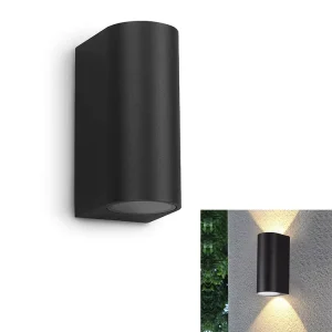 Aluminum Outdoor Wall Lights Exterior Wall Mounted Up Down Round GU10 Light With