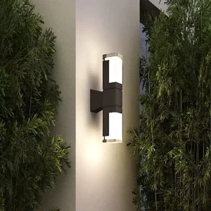Aluminum Waterproof Outdoor Wall Lamp Warm White LED with Human Induction 85 265V for Garden Terrace Staircase