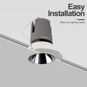 Anti-Glare Outdoor Recessed Aluminum Alloy Directional COB LED Bathroom Trimless Dimmable Downlight