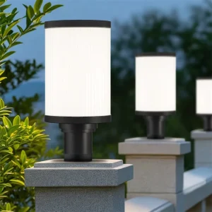 Anti Rust Aluminum Outdoor LED Pillar Light IP44 Rated Ra80 4100K Neutral White Modern Black Finish Balcony Walkway Gate Lamp