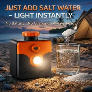 Battery-Free Saltwater Outdoor Camping Lantern, Portable Fishing Light, 300–400 Hours