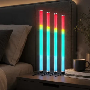 Battery-Operated Wireless DMX Pixel RGBW LED Tube Light, IP65, Stage/DJ, Remote, Suitcase