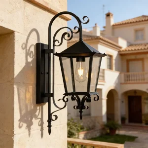 Black American Retro Outdoor LED Garden Wall Lamp