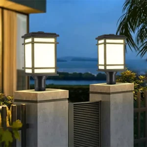 Black Powder Coated Aluminum Housing LED IP44 Rated Modern Dual Voltage Residential Garden Outdoor Pillar Light