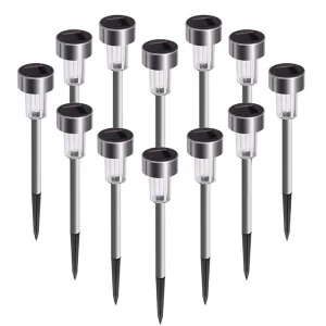 Bright Pathway Outdoor Garden Glass Stainless Steel Waterproof Auto On/off Wireless Landscape Solar Stake Lawn Light