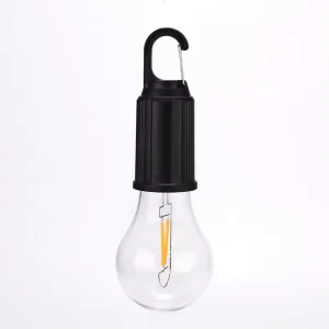 C-shaped Rechargeable Camping Lantern, Retro-style LED Tungsten Lamp for Tents and Outdoor Camping