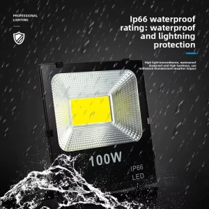 COB Square Floodlight 50W 5054 LED IP66 Waterproof Aluminum Shell High Power Spotlight for Outdoor Tunnel Advertising Light