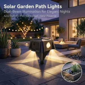 Ce Rohs Certified Aluminum Shell Auto On off Sensor Solar Garden Path Light Landscape Driveway Yard Modern Design