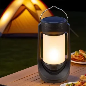 Rechargeable LED Solar Camping Lamp Portable Outdoor Hanging Tent Light with Multiple Light Sources