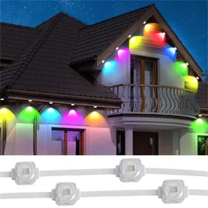 Christmas House Eaves Light Permanent Outdoor Holiday Lights 15M 30LED RGBW Cabochon LED Lights Luz Navidad Exterior