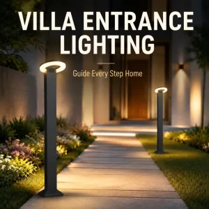Circular 12W Landscape Pillar Light AC85-260V Multi-Size 400mm 600mm 800mm Modern LED Bollard Lamp for Driveway Pathway