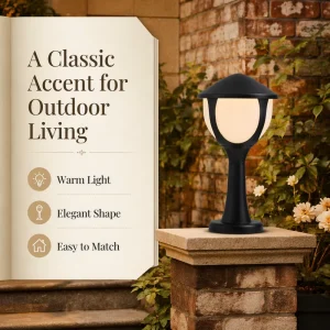 Classic Lantern Shape 12W LED Pillar Light Aluminum Outdoor Post Top Lamp Garden Courtyard Villa Fence Gate Column Lighting