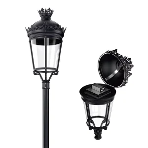Classical Style Traditional Aluminum IP66 Solar & AC Powered 150W/250W/400W LED Garden Post Top Lights