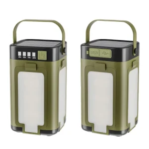 Collapsible Camping Lantern Solar Powered Extendable 4 Leaf Sunlight Charging 2000mAh Night Barbecue Market Stall Camp Tent Lamp