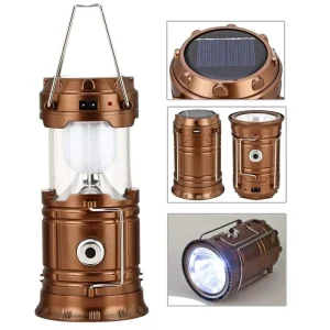 Collapsible Telescopic Solar Charging LED Camping Lantern with Hanging and Table Lamp Functions