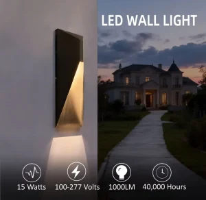 Commercial Grade 15W 5CCT LED Wall Mount Light IP65 Weatherproof 14 inch Lamp Apartment Staircase Courtyard Decor Lighting