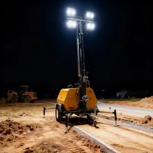 Construction Sites Mobile LED Light Towers 9m High Mast Lighting Tower