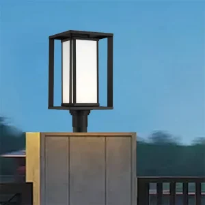 Contemporary Minimalist Aluminum IP44 Waterproof Black Outdoor Garden Pathway Pillar Light