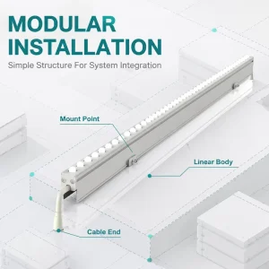 Custom 24V RGB LED Linear Light IP67 Waterproof DMX512 Pixel Tube for Outdoor Building Facade Landscape Lighting Project