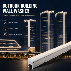 Custom Commercial Building Facade Floodlighting Design Solution LED Linear Wall Washer Light For Architectural Exterior Projects