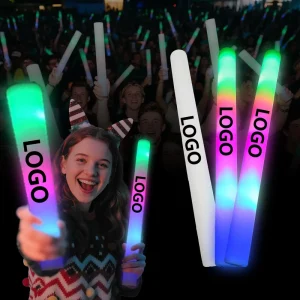 Custom LED Foam Sticks Light Up Baton Foam Glow Sticks for Weddings Concerts Christmas Party Supplies Bulk Light Up Stick