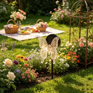 Custom LED Solar-Powered Butterfly Garden Light, Outdoor Waterproof Lawn Lamp, Yard, Patio, Landscape Decoration
