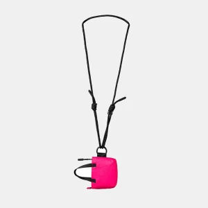 Custom Logo Diamond Quilted Neck Wallet Adjustable Drawstring Lanyard Small Zipper Pouch OEM Service for Fashion Accessory