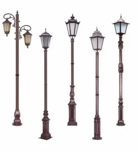 Custom Outdoor Decorative Garden Park Farm 3m 4m 5m Solar Aluminum European Style Garden Light Lamp