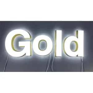 Customizable 3D Acrylic LED Luminous Letters Front and Back Side Marking with Light for Mall Use